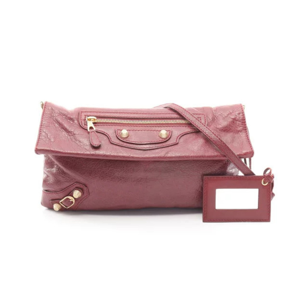 Balenciaga Giant Envelope Shoulder Bag Leather Bordeaux Purple